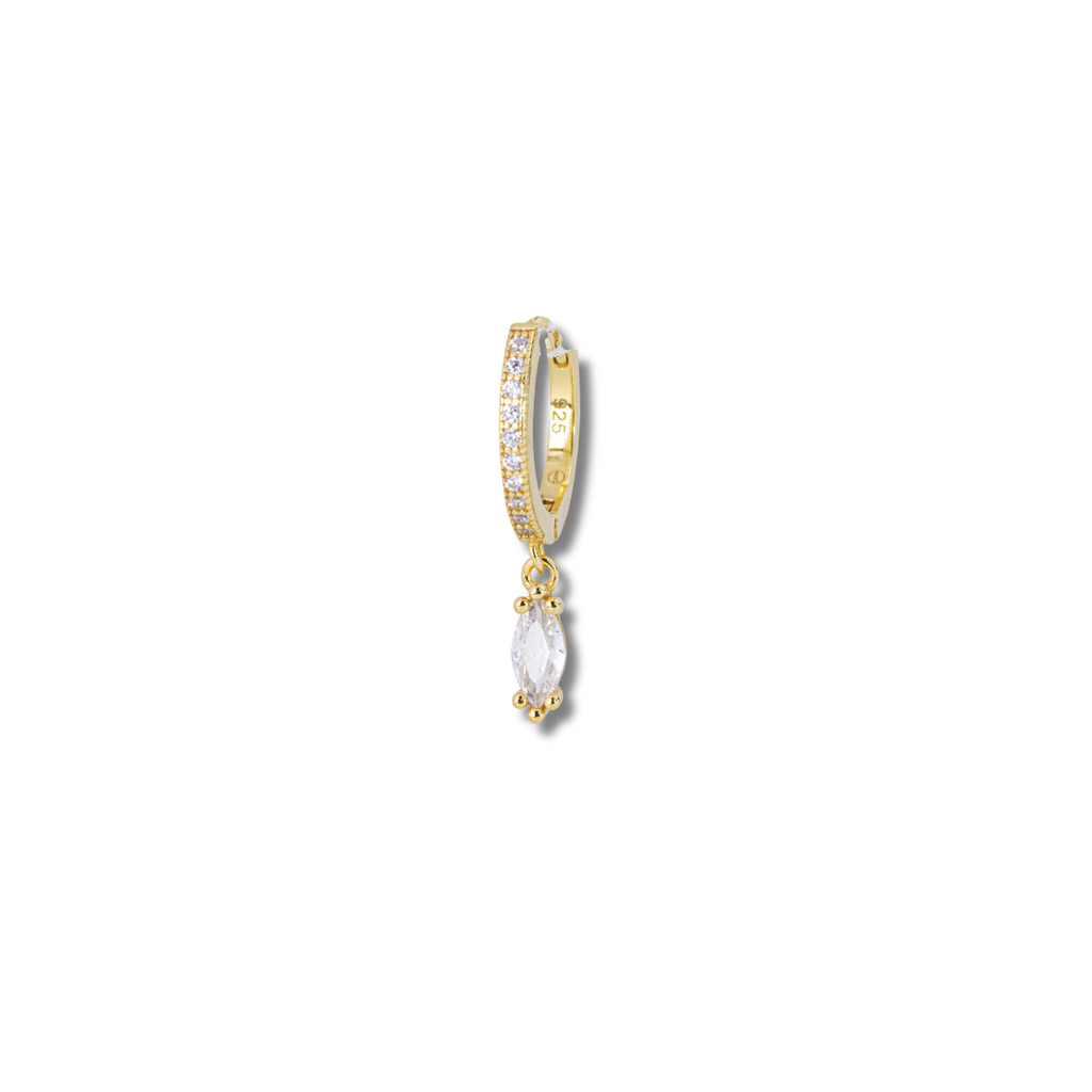 Boucles D'oreilles Anneaux Strass Cristal Doré - Diamètre 3 Cm - Neuf Sans Emballage