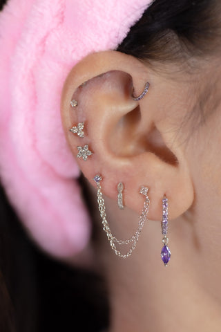 Composition de piercing et boucles d'oreilles - By Les Audacieuses - Argenté