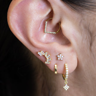 Piercing daith - By Les Audacieuses - Composition boucles d'oreilles 