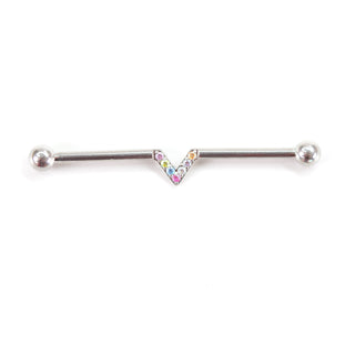 Piercing Industriel - By les Audacieuses - Hello Doll - Piercing coloré - Piercing à strass