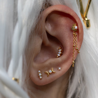 piercing cartilage hélix chaine 