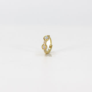 Mini créole boucle d'oreille doré gold opale zirconium