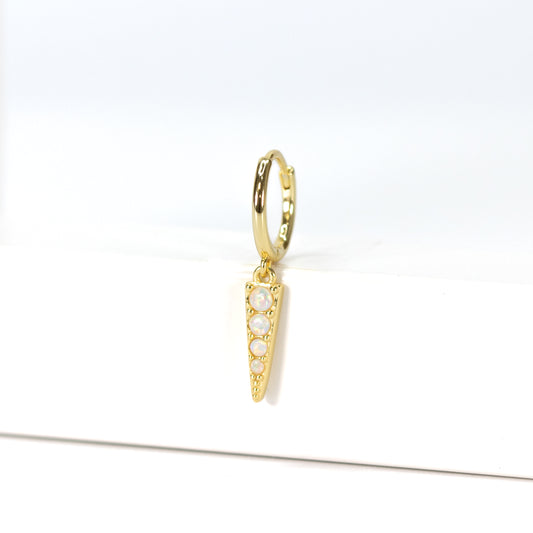 Mini créole doré pendante pendentif gold or opale