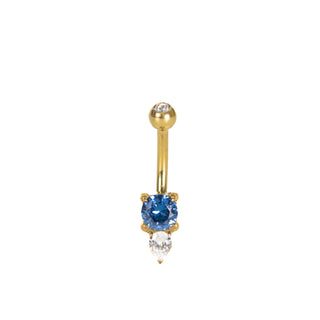 Piercing nombril bleu doré