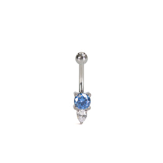 piercing nombril bijou nombril argent bleu gris