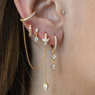 composition de boucle oreille argent 925 plaque or fin