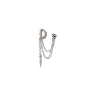 jolie boucle oreille pour lobe en argent 925 zircon